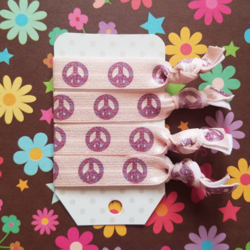 Peace Sign Hair Accessories | Hippie Hair Tie Set